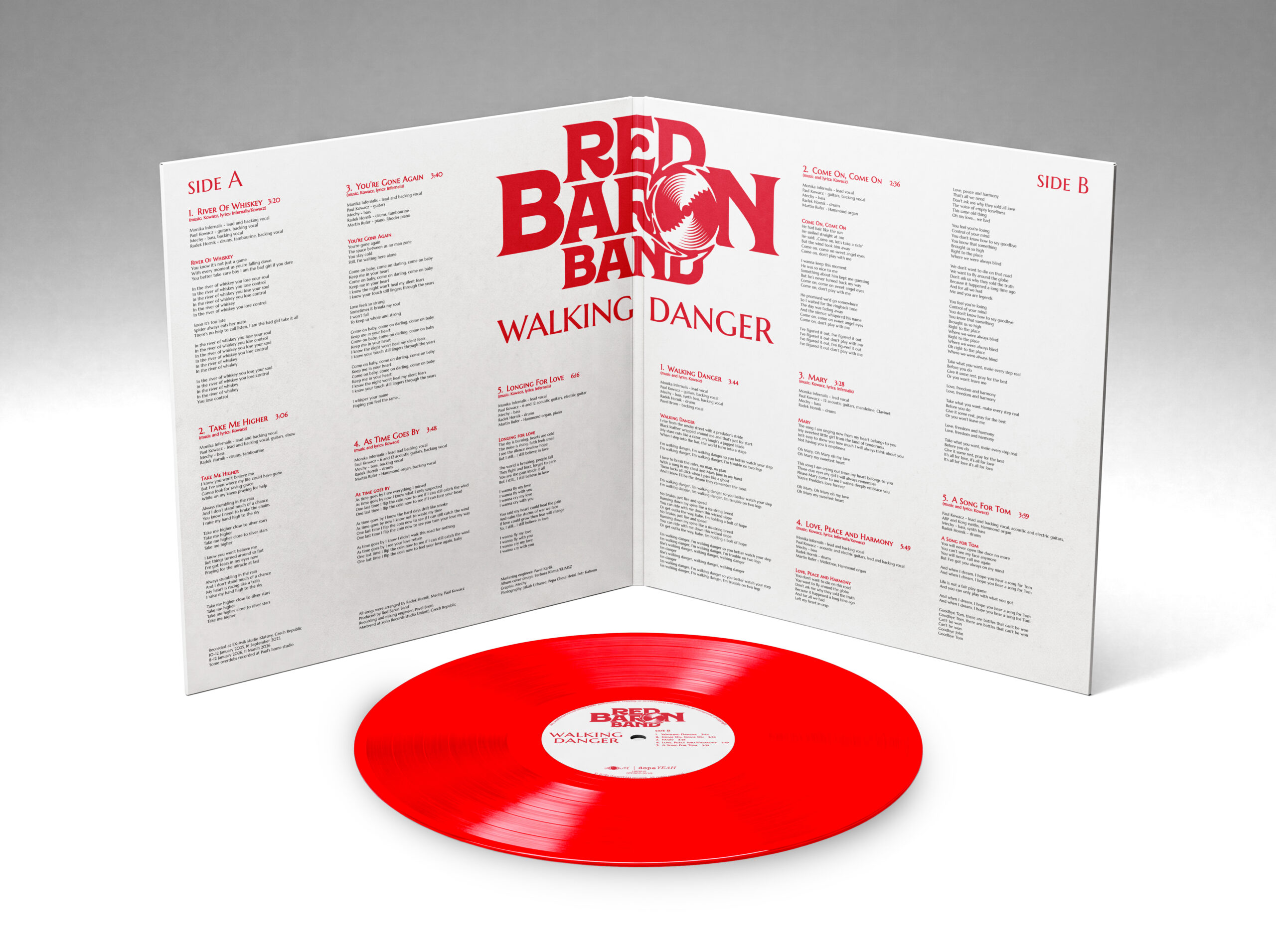 Red Baron Band - Walking Danger (red LP) limited edition - Obrázek 2