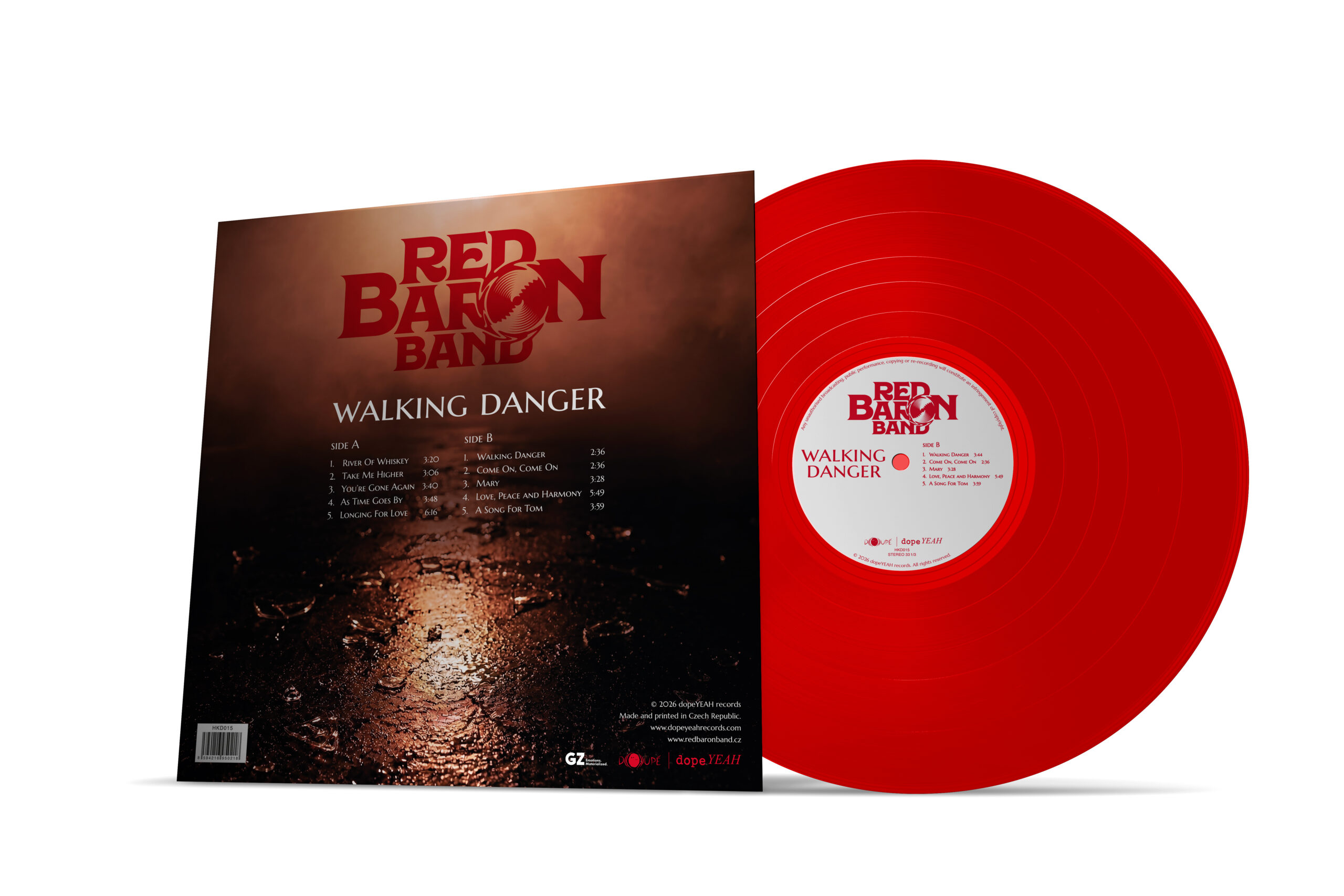 Red Baron Band - Walking Danger (red LP) limited edition - Obrázek 3